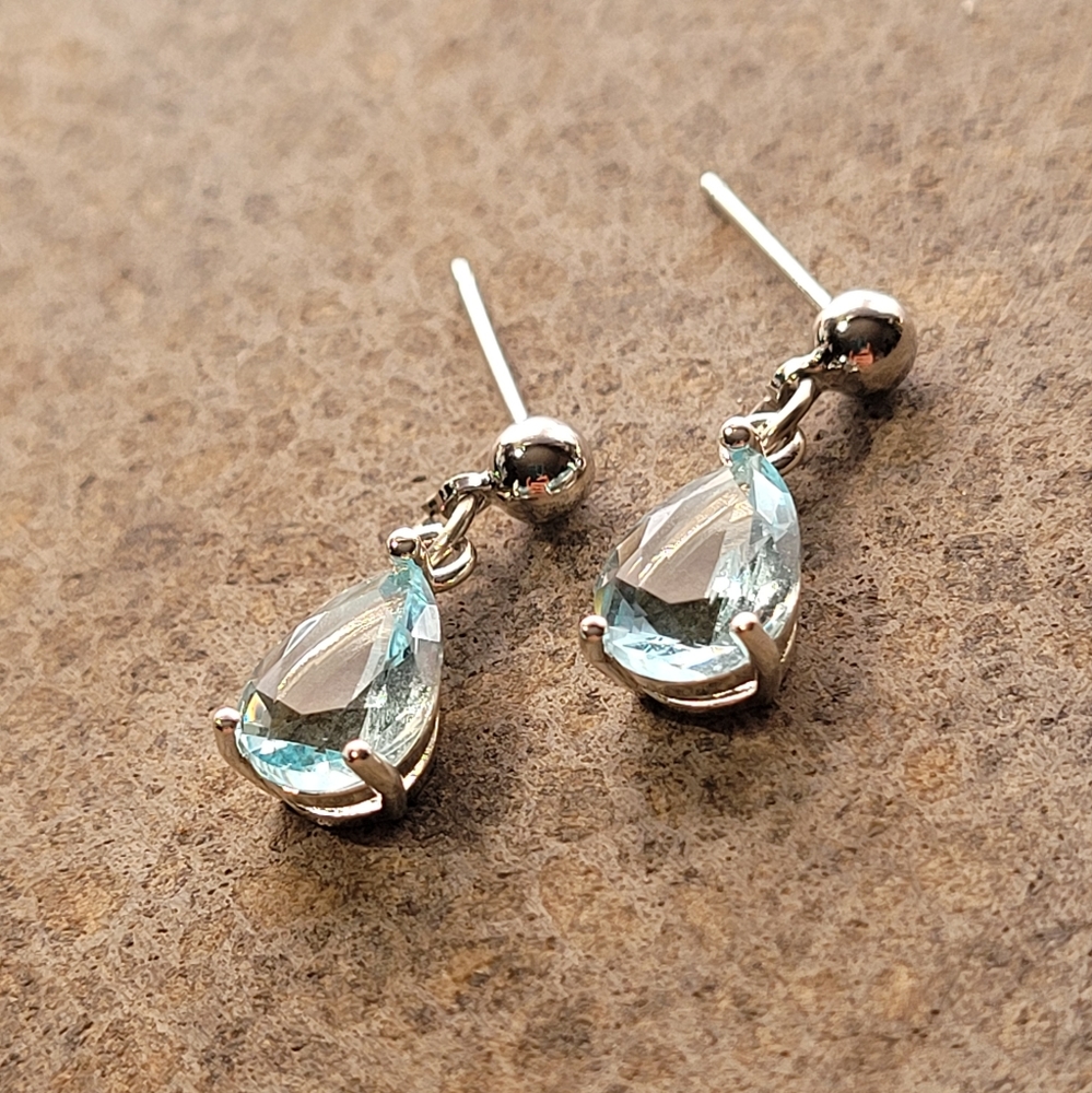 Sterling Silver Aquamarine Stud Earrings